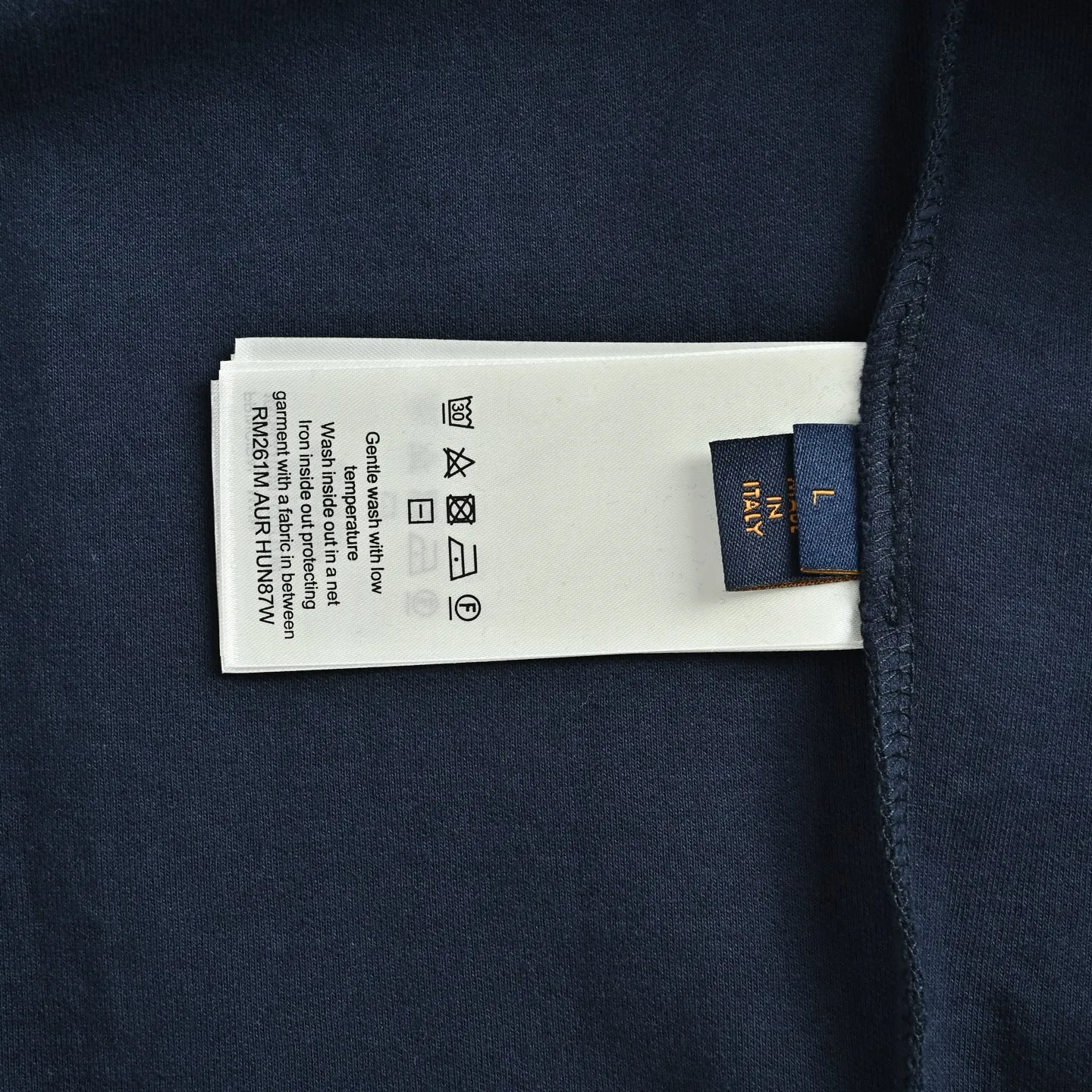 Louis Vuitton/Louis Vuitton leather logo zipper hooded sweatshirt